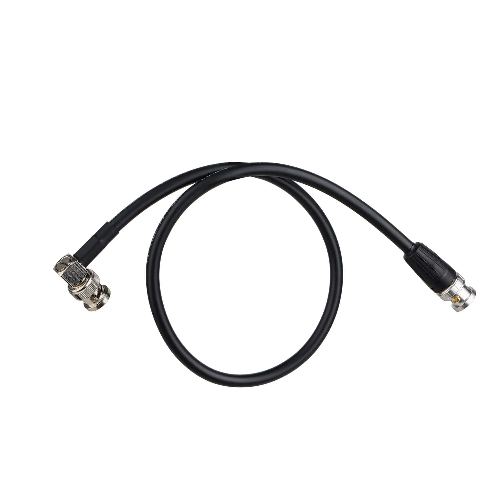 Right Angle BNC to Straight BNC 12G-SDI Cable, 4K UHD SDI Coaxial Video Cord, Flexible PVC Black RG20 Cable for Camera Recorder Broadcast