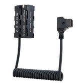 D-Tap to Dual NP-F Dummy Battery Adapter Coiled Cable with Type-C PD Output, 3-Way NP-F Dummy Battery Power Supply for Sony NP-F550 F970 Camera Monitor LED Light