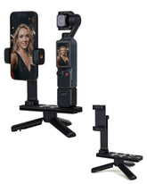Dual bracket holder for DJI Osmo Pocket 4 3 and smartphone, portable mini tripod vlogging rig