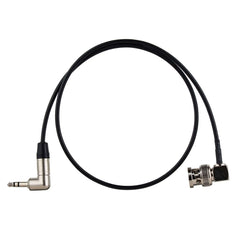 Elbow BNC to Right Angle 3.5mm TRS Timecode Cable, Black RG174 Coax Time Code Sync Audio Cable