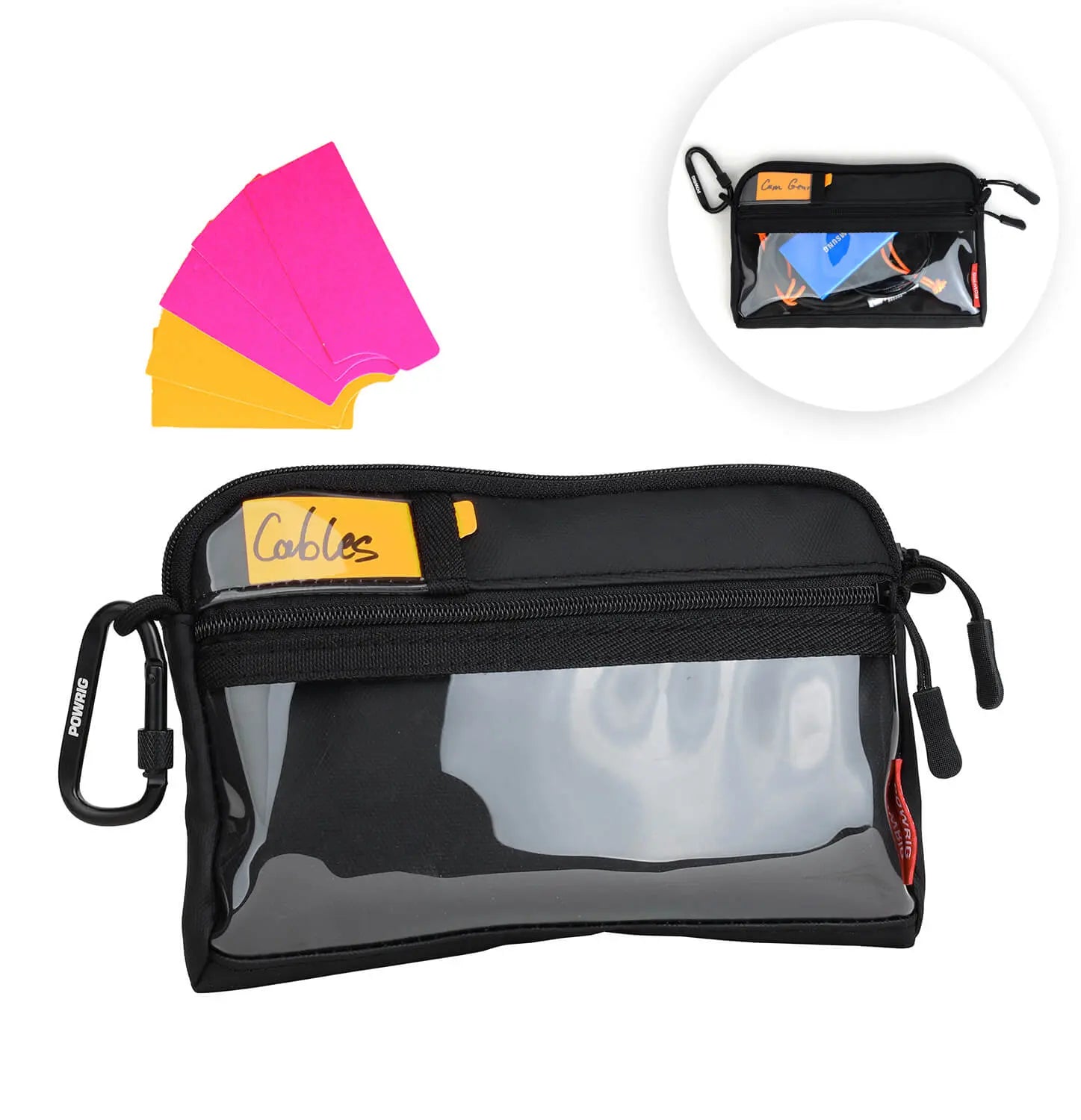 Camera Accessories Bag with Clear Window | Cable Management Pouch
