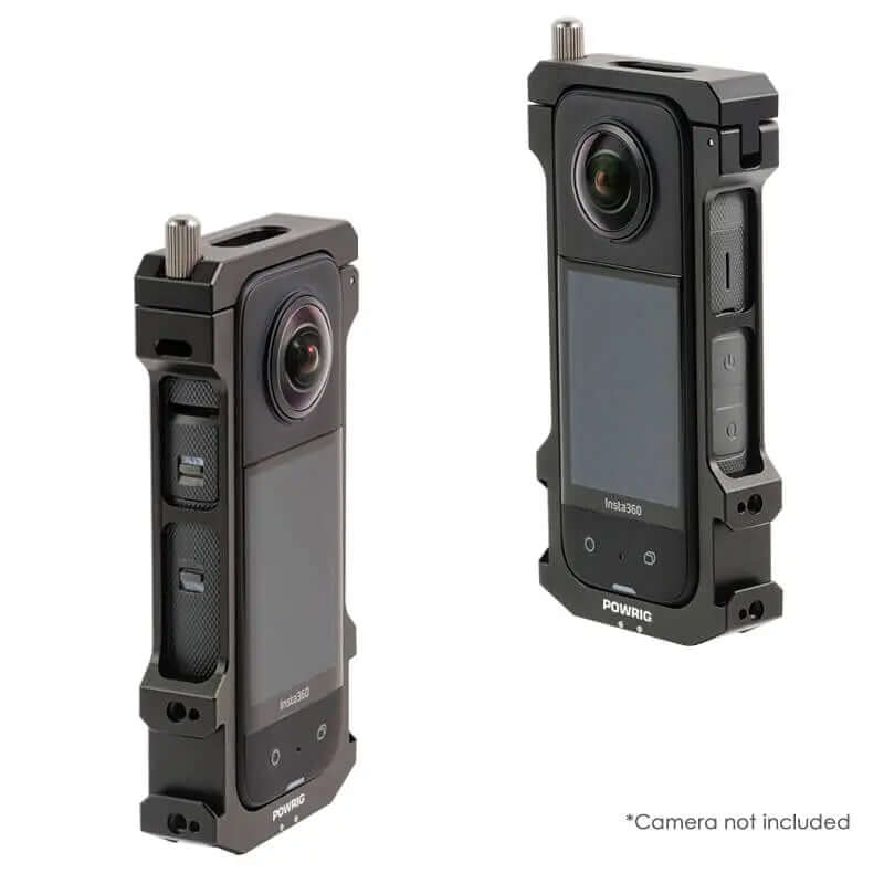 POWRIG Aluminum Cage mounted on Insta360 X3 Camera