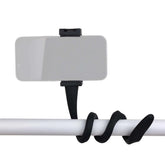 Flexible Gooseneck Phone Mount, Universal Adjustable Cell Phone Holder with Bendable Silicone Arm, for Carts, Poles, Handlebars, 360° Rotating