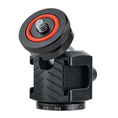 Mini Metal Ball Head with 1/4 Inch Screw & Anti-Slip Red Ring, 3 Cold Shoe Ports, 360° Panoramic Rotation Camera Tripod Ball Head for DSLR Camera Microphone LED Light Mount