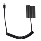 POWRIG USB-C to EN-EL15 coiled dummy battery cable with power indicator for Nikon cameras