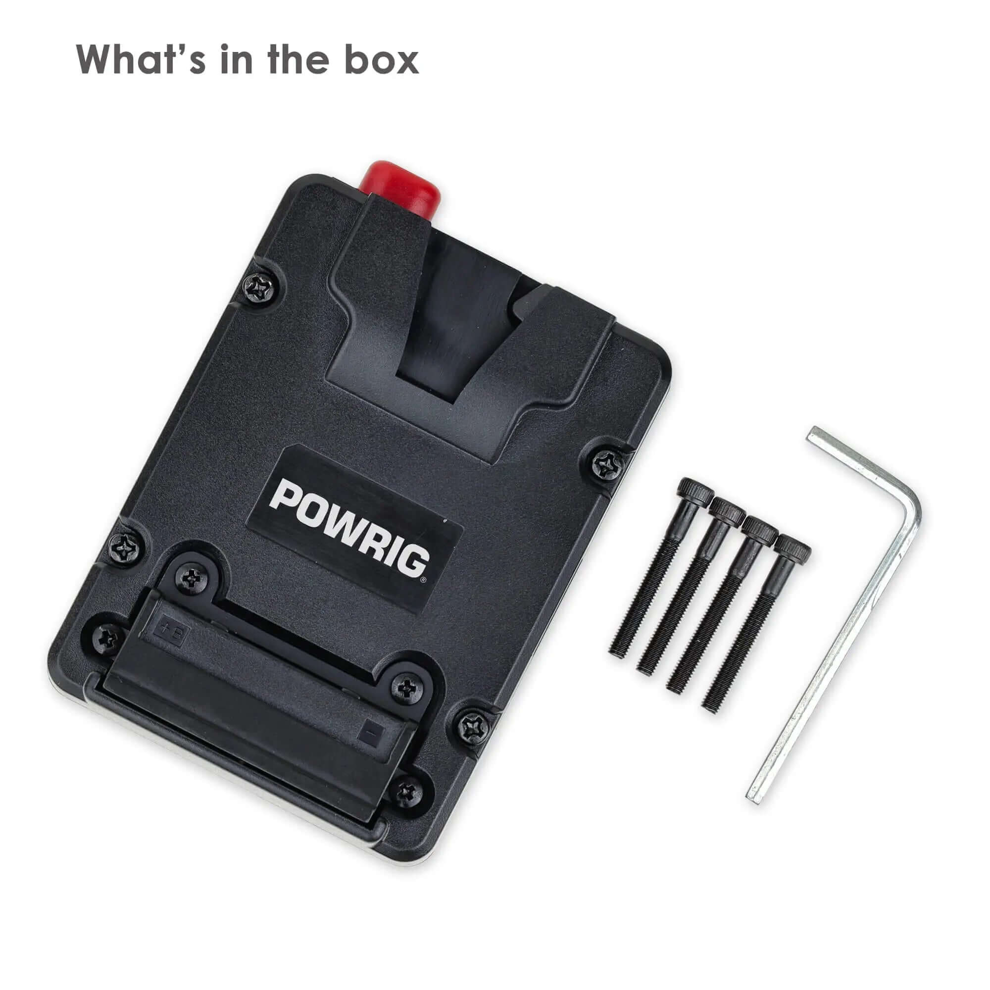 Package contents: Mini V-Mount battery plate + 4pcs M3 screws + hex key for Freefly Ember S5K