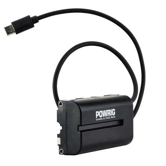 NP-F dummy battery pack with built-in USB-C cable for Z CAM cinema camera continuous power