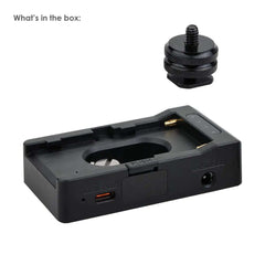 PD30W Type-C NP-F adapter plate packing list, power base + hot shoe adapter screw for DSLR photography power supply kit