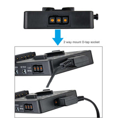 2-way D-Tap socket on V-lock battery plate power output connection diagram