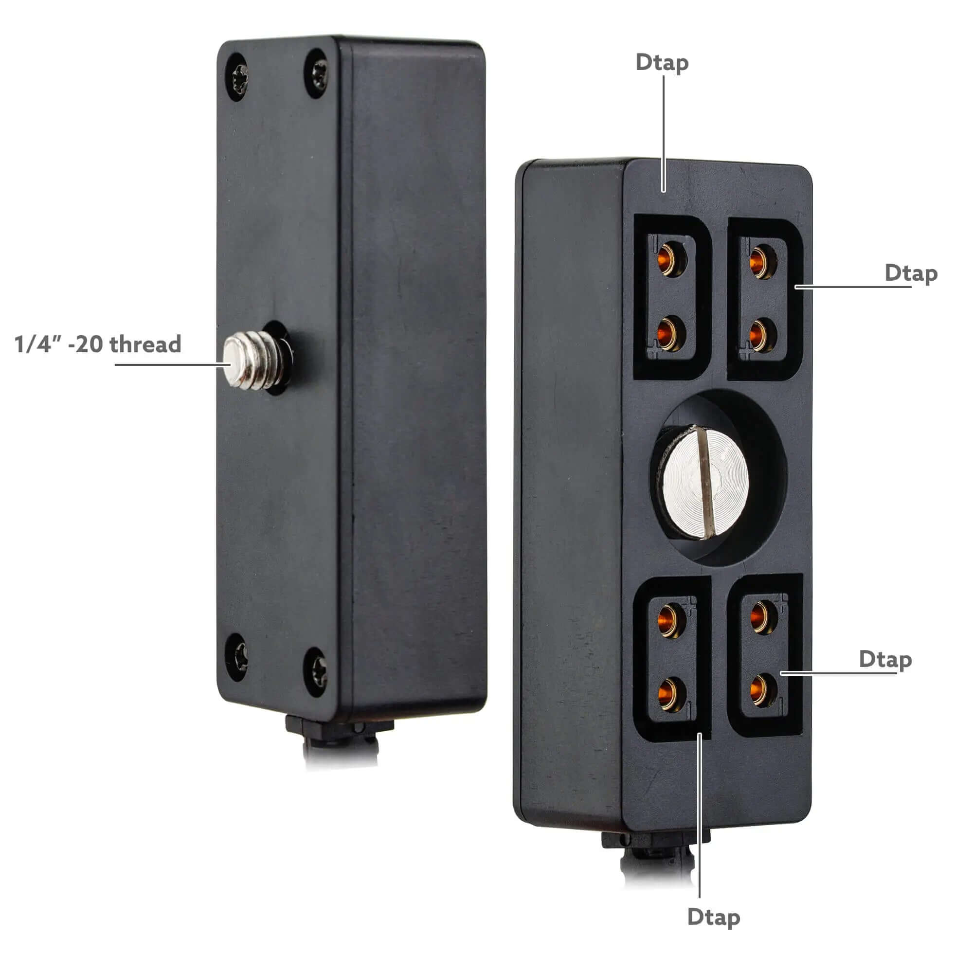 1/4"-20 Screw Mount D-Tap 1 to 4 Power Splitter Box V-Mount Battery Power Hub