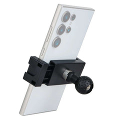POWRIG 1-inch ball mount phone clip showing adjustable spring clamp and RAM compatible ball adapter
