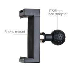 Close-up of the 1-inch rubber ball interface on the phone clip for RAM mount system compatibility