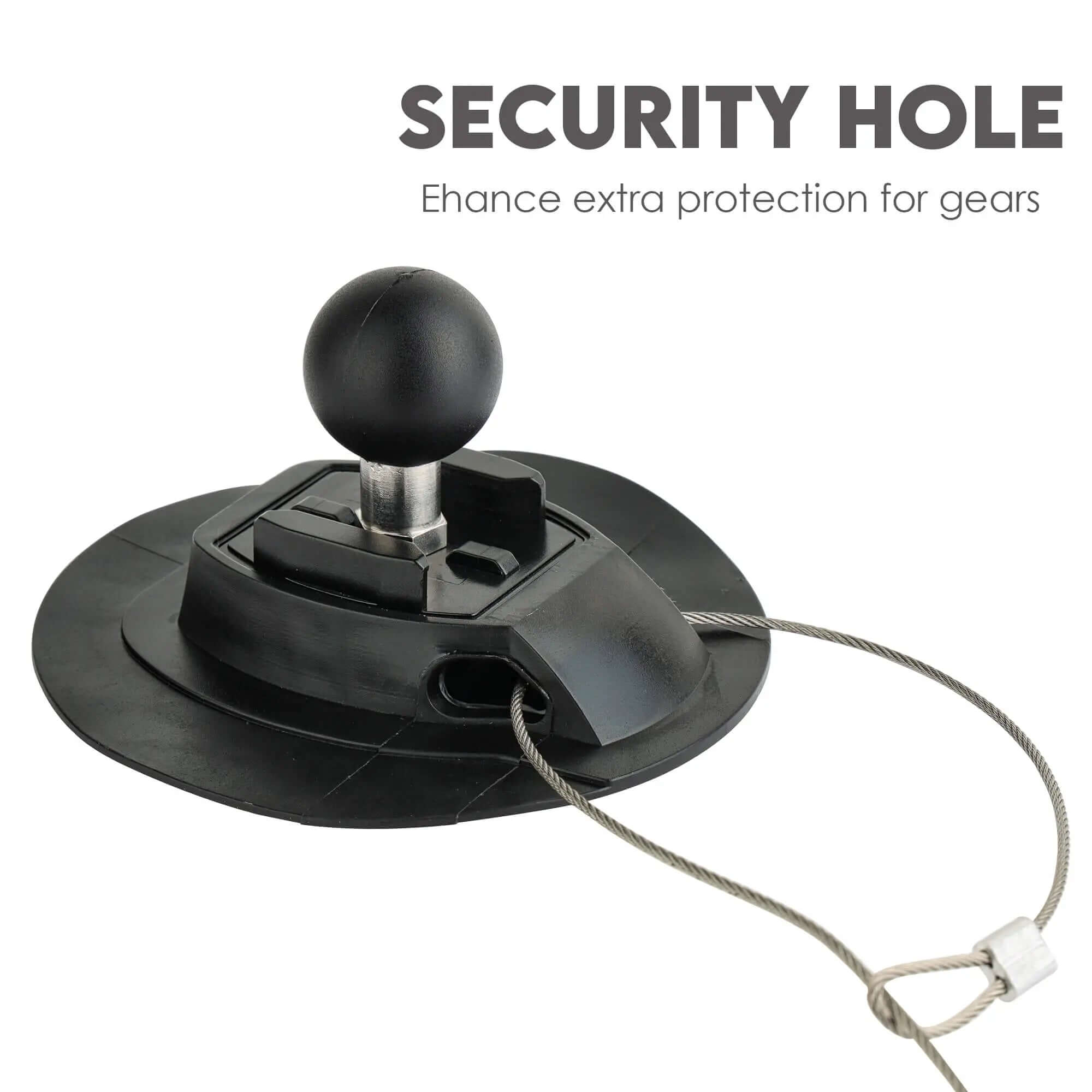 1-inch ball mount with built-in security hole and lanyard, anti-loss design for action cameras