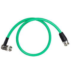 Green Right Angle BNC Male to Straight BNC Male 12G SDI Cable, 4K Broadcast Grade RG20 SDI Video Patch Cord for Camcorder