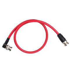 Red 12G-SDI BNC Patch Cable, Right Angle BNC to Straight BNC Connector, 4K HD Professional Broadcast Video Coaxial Wire