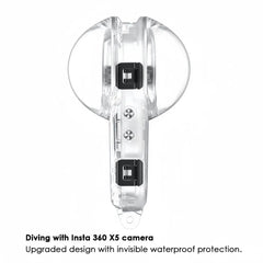 Close-up of high-transparency polycarbonate diving case