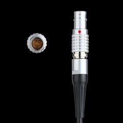 Close-up of gold-plated 5-Pin Lemo Straight connector 