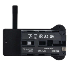 V-Mount NP-F550 Adapter Plate Rear View, 9-20V Input 8.4V 4A Output, V-Lock to NP-F Battery Converter for Video Equipment