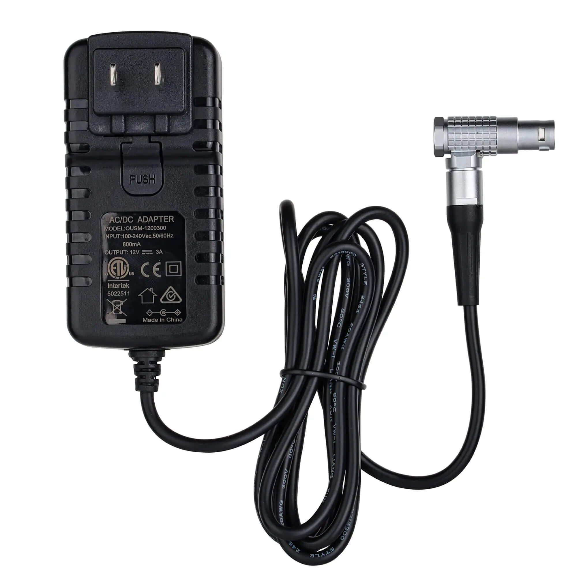 DJI Transmission Replacement Power Cord | Right-Angle 5-Pin LEMO Connector 12V 3A AC Adapter for Wireless Video Transmitter