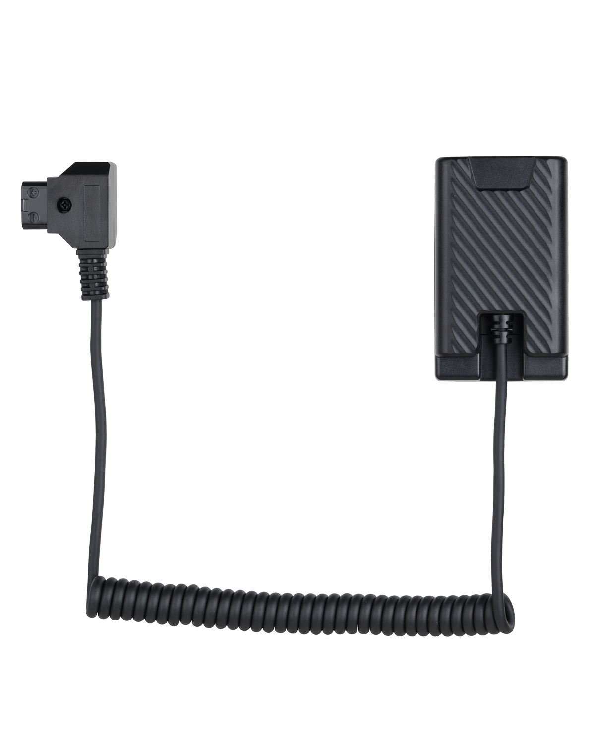 POWRIG D-Tap to BP-U dummy battery coiled power cable with durable right-angle D-Tap plug and textured heat dissipation battery casing