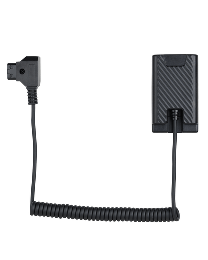 POWRIG D-Tap to BP-U dummy battery coiled power cable with durable right-angle D-Tap plug and textured heat dissipation battery casing