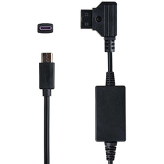Close-up view of the USB-C connector end on the D-Tap to USB-C cable