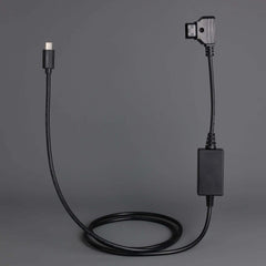 POWRIG D-Tap to USB-C power cable for DJI LiDAR showing full length and connectors