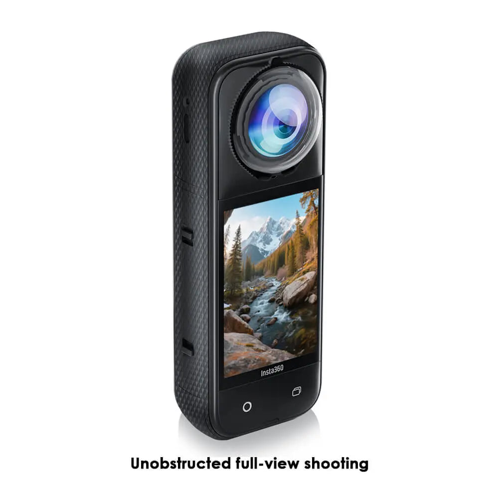 Tempered glass lens protector installed on Insta360 X5 camera