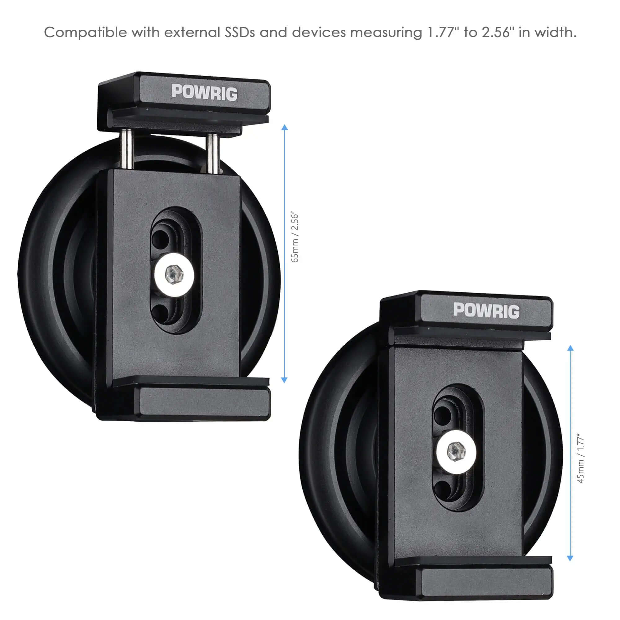 MagSafe SSD Holder size adjustment range 45mm to 65mm for Samsung T7 and SanDisk E61