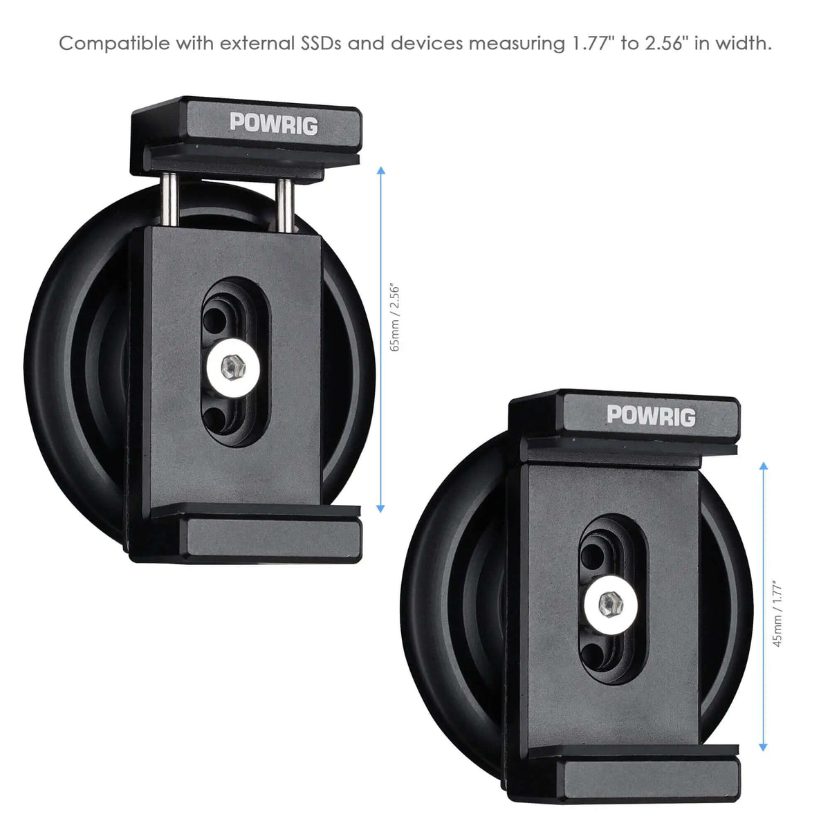 MagSafe SSD Holder size adjustment range 45mm to 65mm for Samsung T7 and SanDisk E61