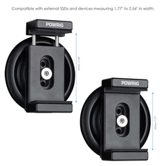 MagSafe SSD Holder size adjustment range 45mm to 65mm for Samsung T7 and SanDisk E61