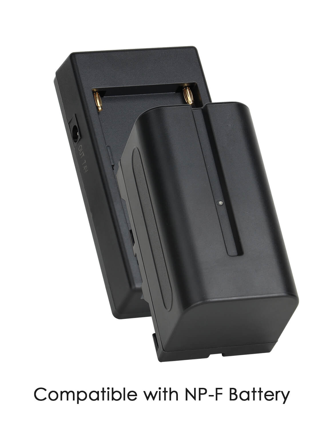 NP-F battery plate with NP-F970 battery installed