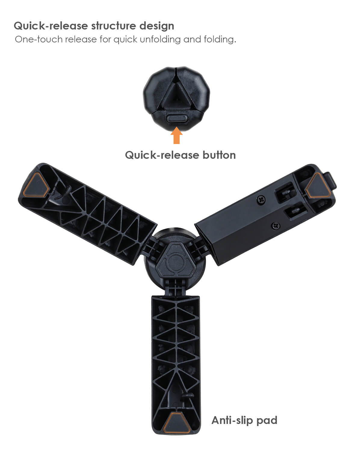 Quick release mini tripod internal anti-slip pad structure for DJI Osmo Pocket 3 4 phone mount bracket