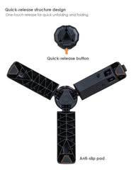 Quick release foldable mini tripod internal structure, anti-slip pad design for DJI Pocket 3 4 camera mount