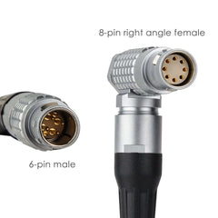 6pin male to 8pin right angle female connector, ARRI Mini LF AMIRA power cable for DJI Ronin2 gimbal