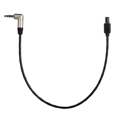 POWRIG Tentacle Sync timecode cable for Sony FX3 showing Micro USB and right-angle 3.5mm TRS connectors