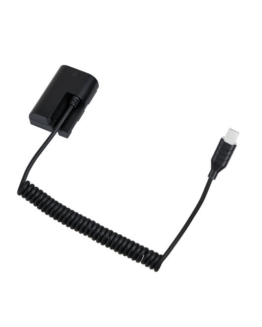 POWRIG USB-C PD to Canon LP-E6P dummy battery coiled power cable 35-100cm 13.8-39.4inch for EOS R5 Mark II R6 Mark II
