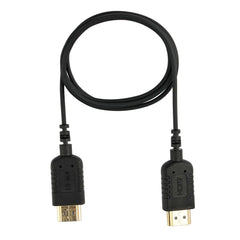 Full-Length Black Ultra-Thin HDMI Male to Male Cable, 4K High-Speed, Flexible & Lightweight for TV/Monitor/Gaming