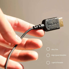 Ultra-Thin High-Speed HDMI Cable in Hand, Lightweight & Flexible Design, Supports 4K 60Hz for Cameras/Monitors