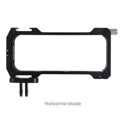 Horizontal installation mode POWRIG Insta360 X3 aluminum cage rig, foldable base mount design for Insta360 X3