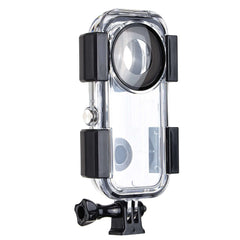 Clear Insta360 ONE X2 diving waterproof case, transparent PC underwater protective housing with screw lock and GoPro standard mount, Insta360 ONE X2 action camera dive accessory