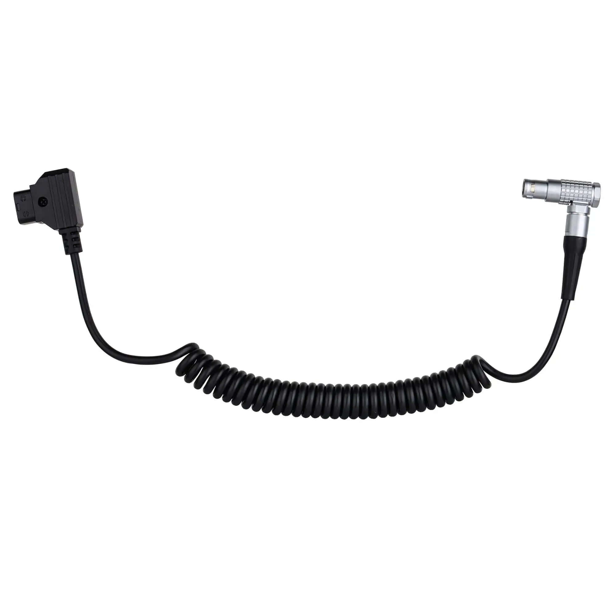 D-Tap to DJI Transmission Power Cable - Coiled 5-Pin Right Angle LEMO Plug for Camera Video Transmitter