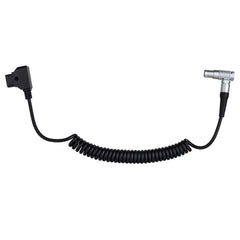 D-Tap to DJI Transmission Power Cable - Coiled 5-Pin Right Angle LEMO Plug for Camera Video Transmitter