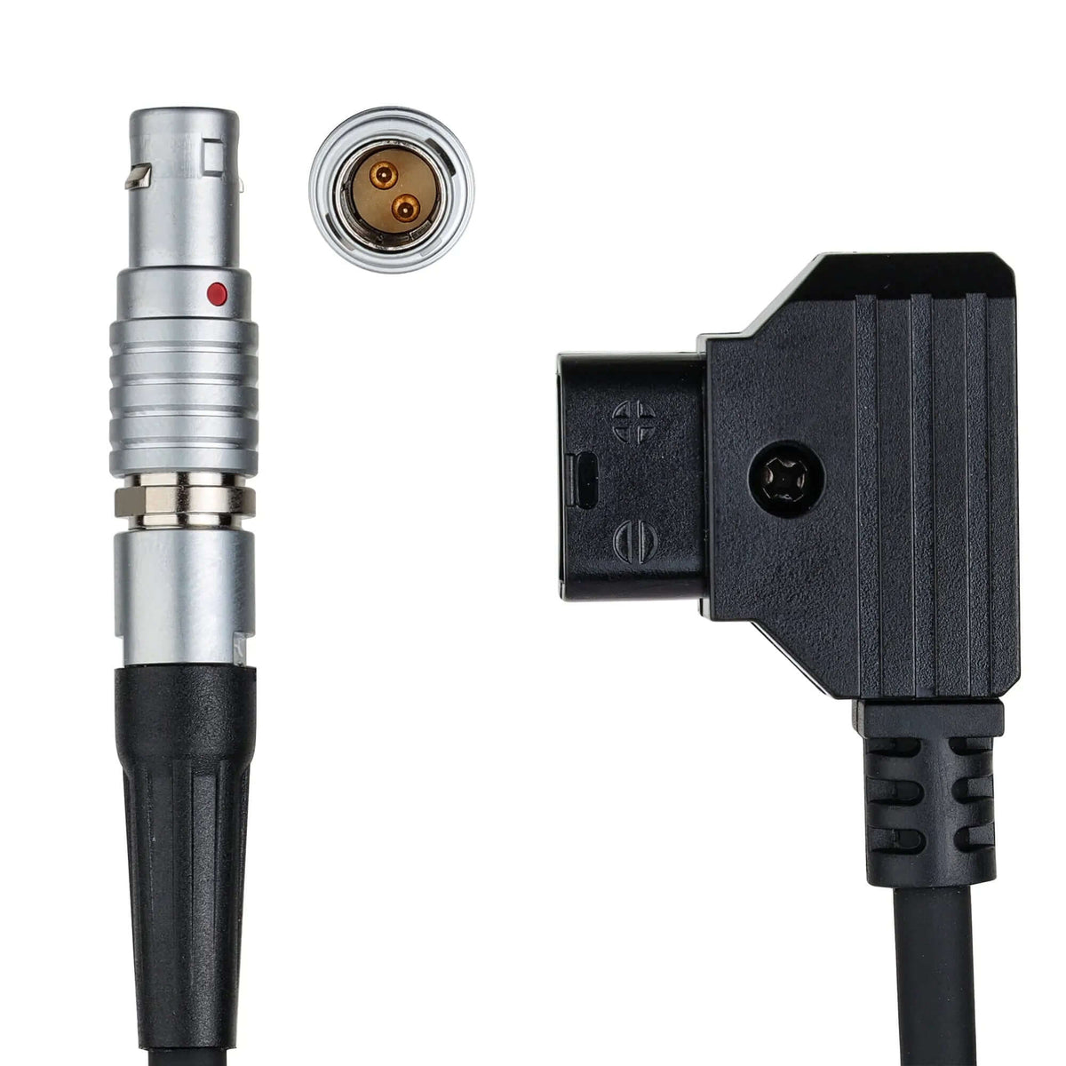 close-up Dtap and Lemo 2-pin connector