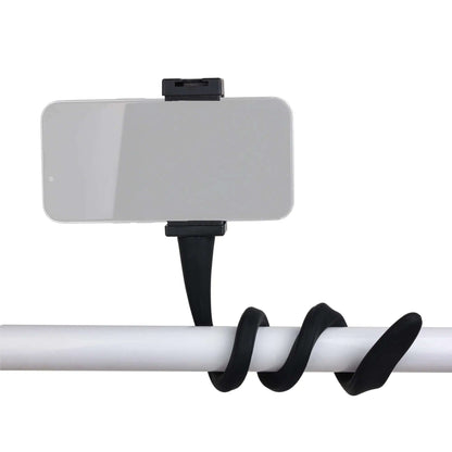 Flexible Gooseneck Phone Mount, Universal Adjustable Cell Phone Holder with Bendable Silicone Arm, for Carts, Poles, Handlebars, 360° Rotating