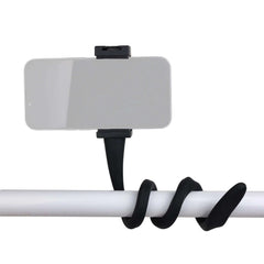 Flexible Gooseneck Phone Mount, Universal Adjustable Cell Phone Holder with Bendable Silicone Arm, for Carts, Poles, Handlebars, 360° Rotating