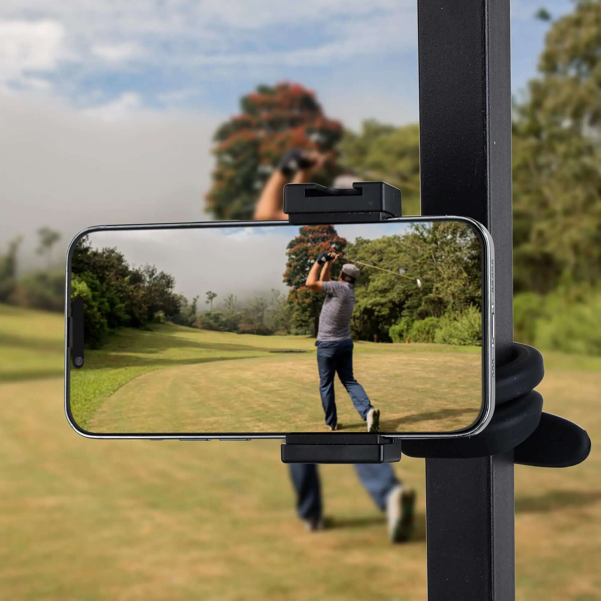 Golf Swing Recording Phone Mount, Adjustable Flexible Holder for Golf Cart, Capture Your Swing from Any Angle