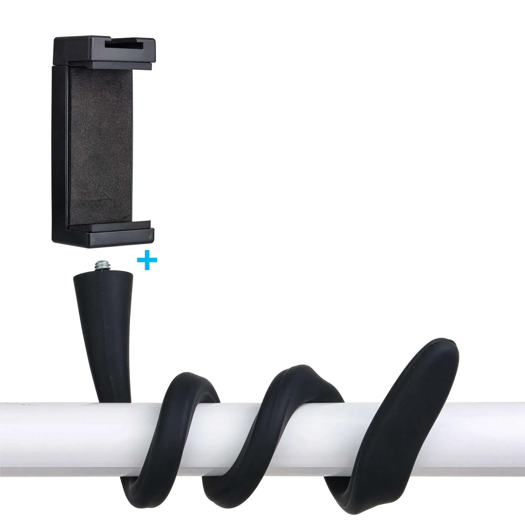 Detachable Flexible Phone Mount Components: Bendable Gooseneck Arm + Universal 1/4" Thread Phone Clip, Easy Assembly