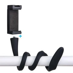 Detachable Flexible Phone Mount Components: Bendable Gooseneck Arm + Universal 1/4" Thread Phone Clip, Easy Assembly