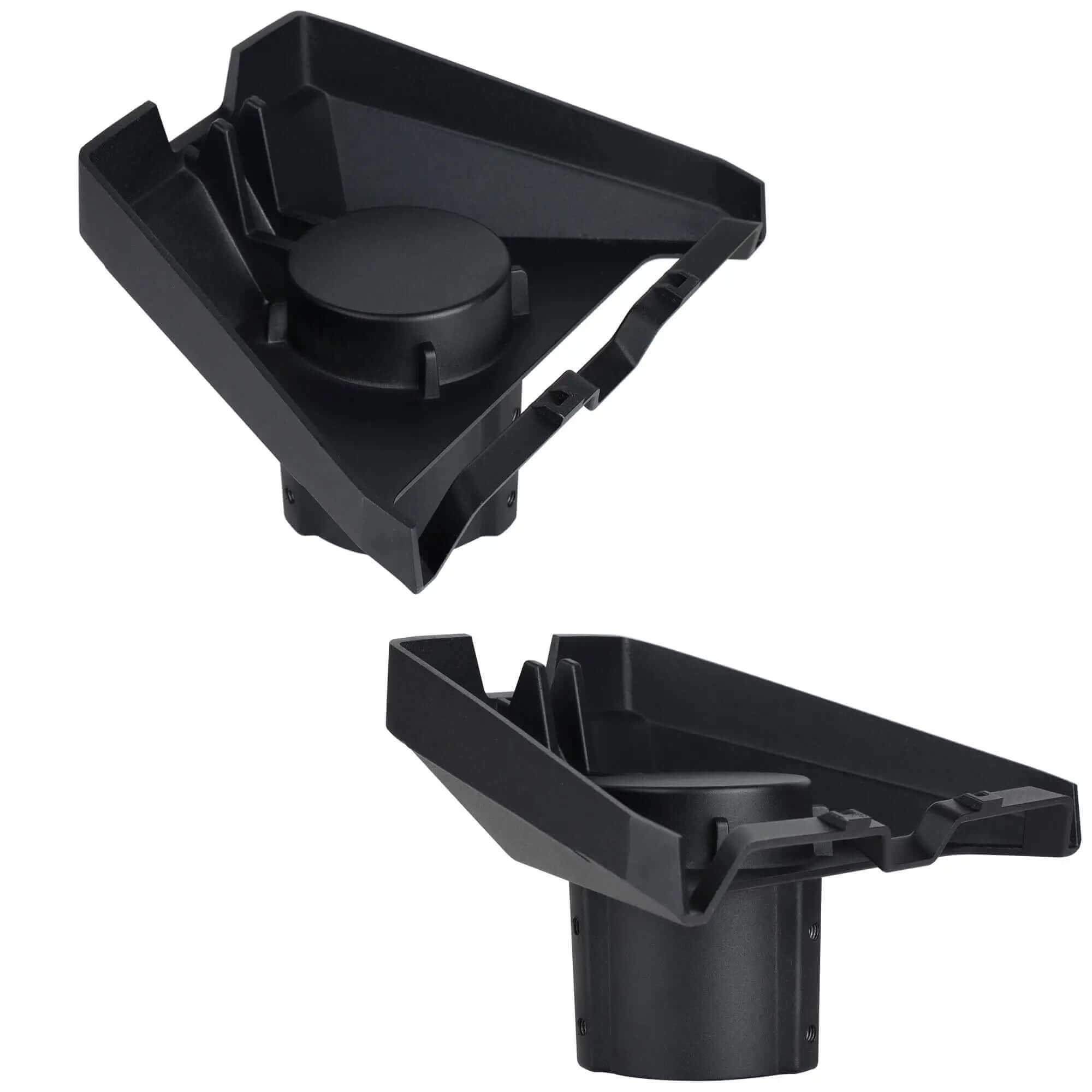 POWRIG Starlink Gen 3 kickstand pole mount adapter showing black triangular mounting bracket and central cradle platform